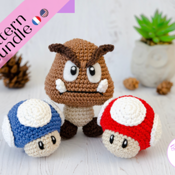 goomba Mario Bros mushroom crochet pattern power ups