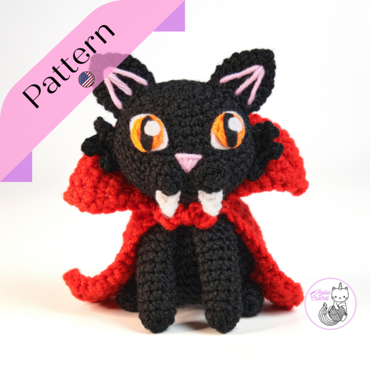 Halloween Dracula cat crochet pattern